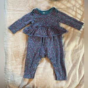 Tea Collection Teal and Pink Baby Romper